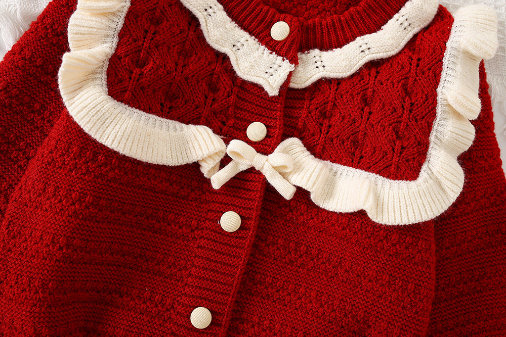 Conjunto Infantil Feminino de Tricô Inverno