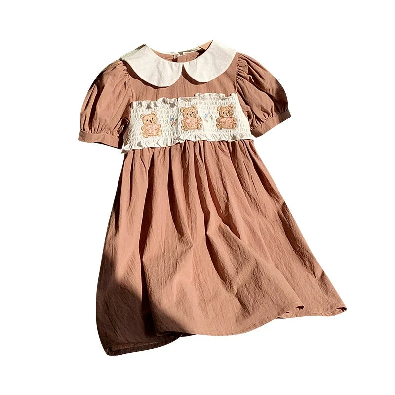 Vestido Infantil Marrom Ursinhos