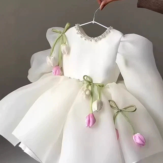 Vestido Infantil Tulipas
