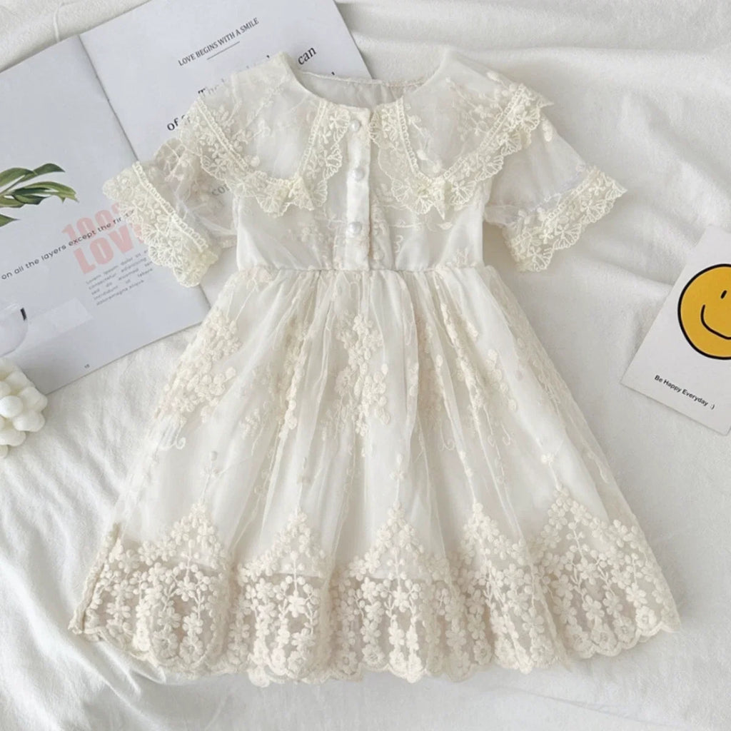 Vestido Infantil Rendado Floral