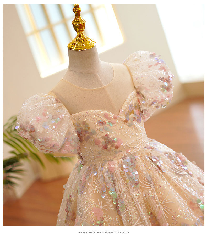 Vestido de Festa Infantil Lantejoulas Brilhante