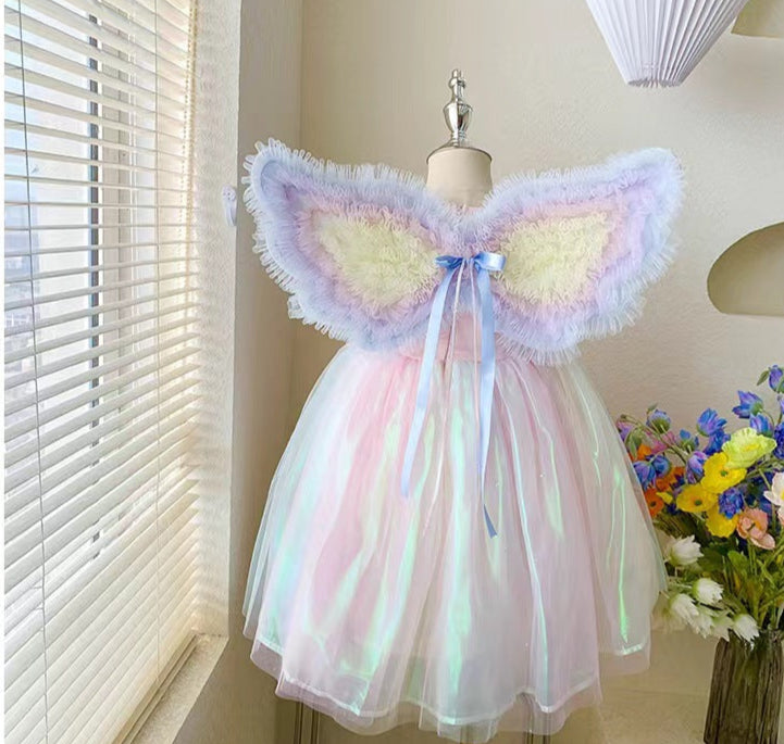 Vestido Infantil Arco íris Asas