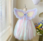 Vestido Infantil Arco íris Asas
