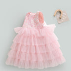 Vestido Infantil Rosa com Brilhos