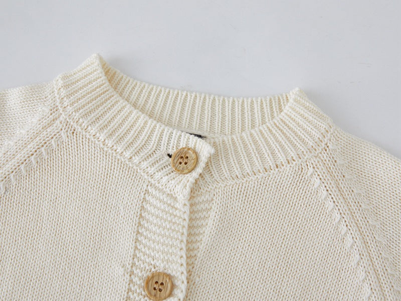 Cardigan Infantil De Tricô Cogumelo