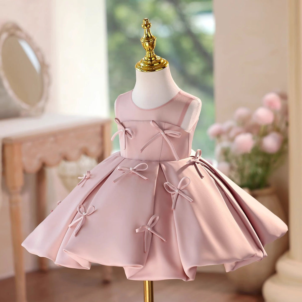 Vestido Infantil Rosa Lacinhos