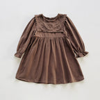 Vestido Infantil Com Gola Flores