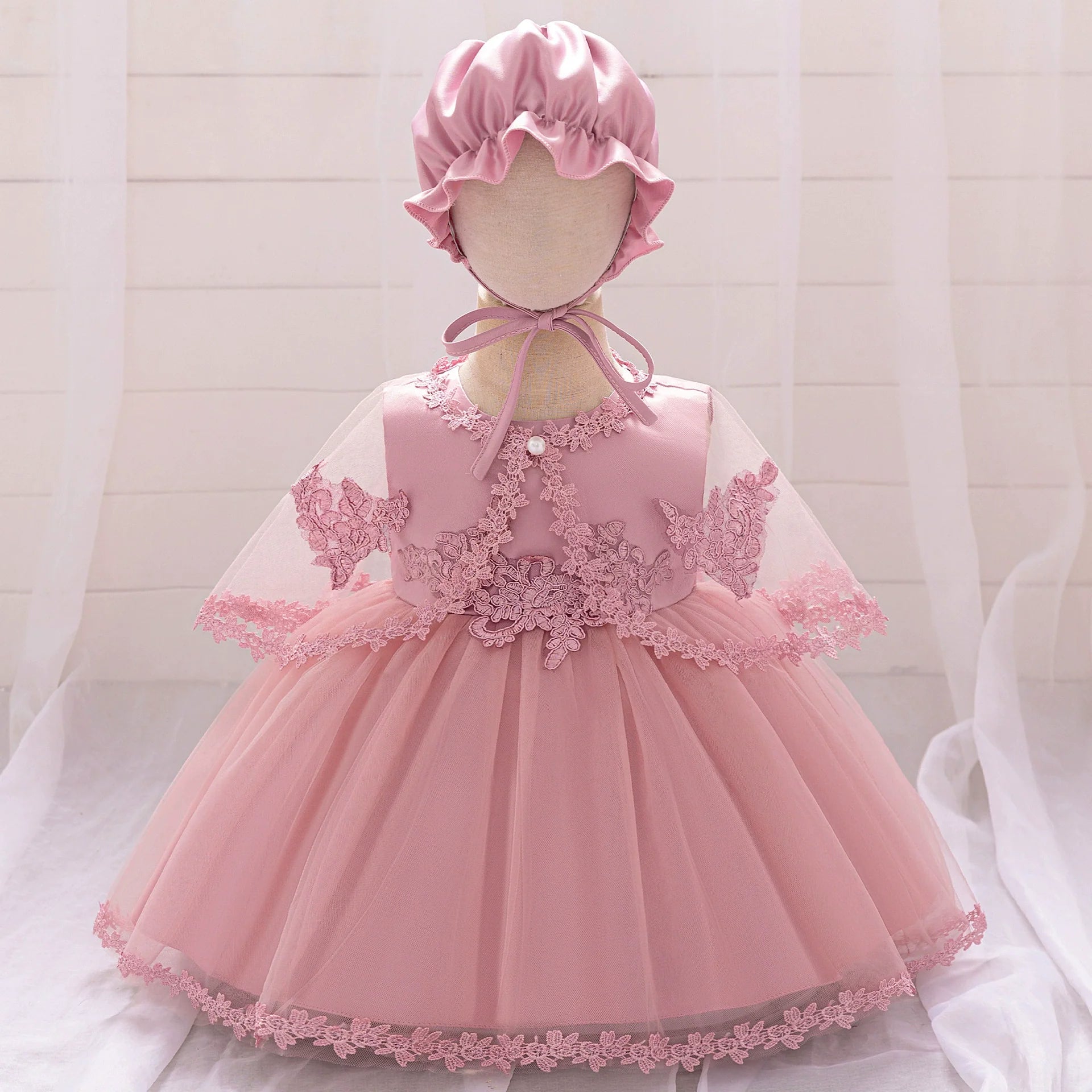 Vestido Infantil Luxo com  Bordado Flores