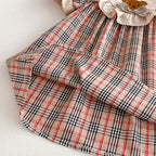 Vestido Infantil Xadrez Ursinho