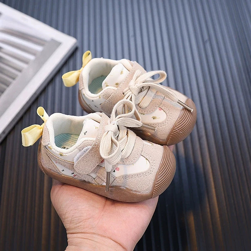 Tênis Infantil Feminino Florzinhas com Velcro