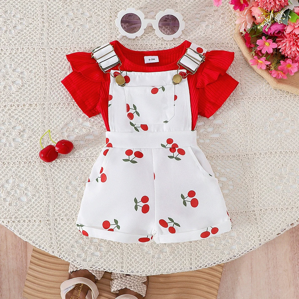 Conjunto Infantil Jardineira Florzinhas