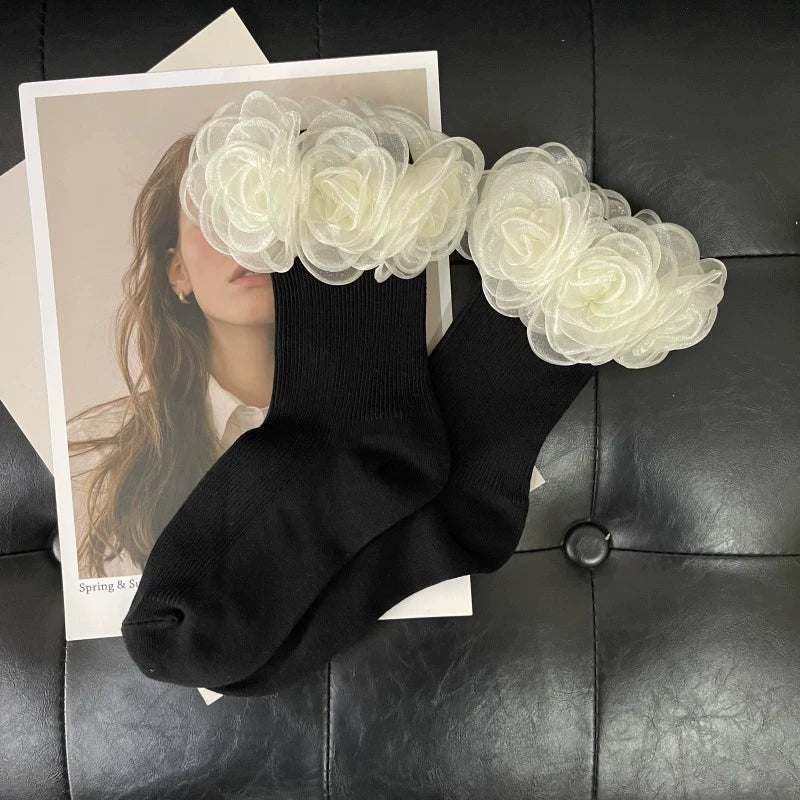 Meia Infantil Rosas
