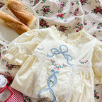 Vestido Infantil com Rendadinho e Flores