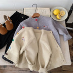 Cardigan Infantil Tricô Botões Cachorrinho