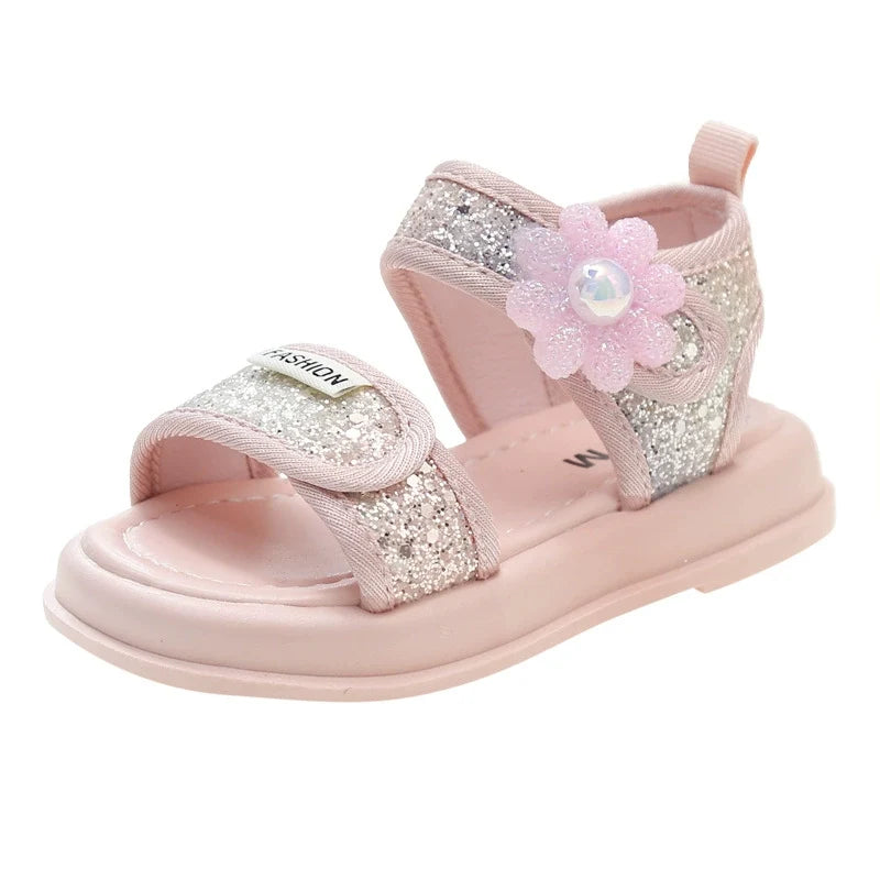 Sandália Infantil Brilhante Florzinha