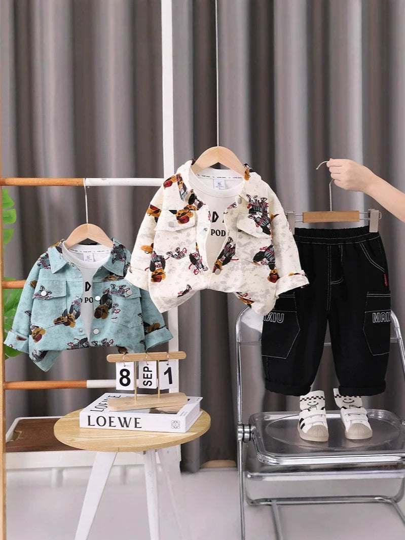 Conjunto Infantil Masculino Ursinhos 3 Peças