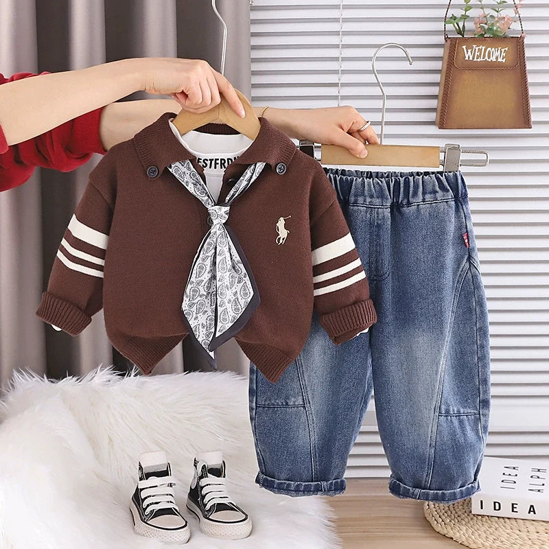 Conjunto Infantil 3 Peças Polo Gravatinha