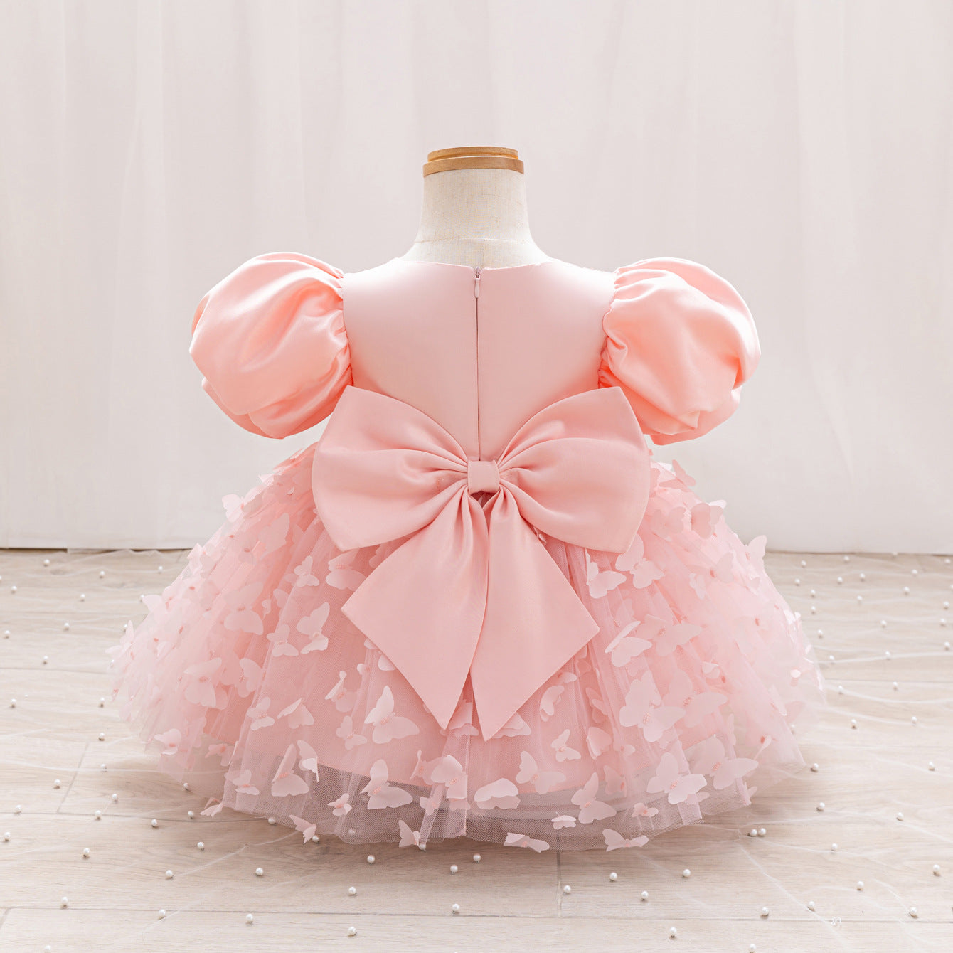 Vestido de Festa Infantil Borboletas e Laço
