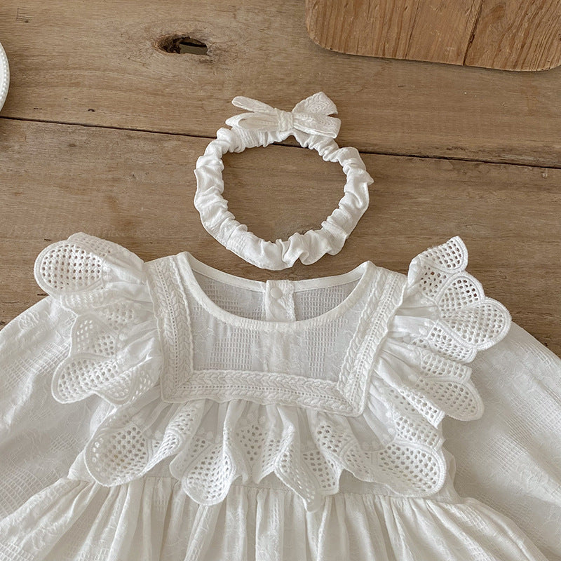 Body Infantil Branco Rendinha