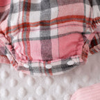Conjunto Infantil Feminino Botões e Xadrez