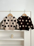 Cardigan Infantil Tricô Bolinhas