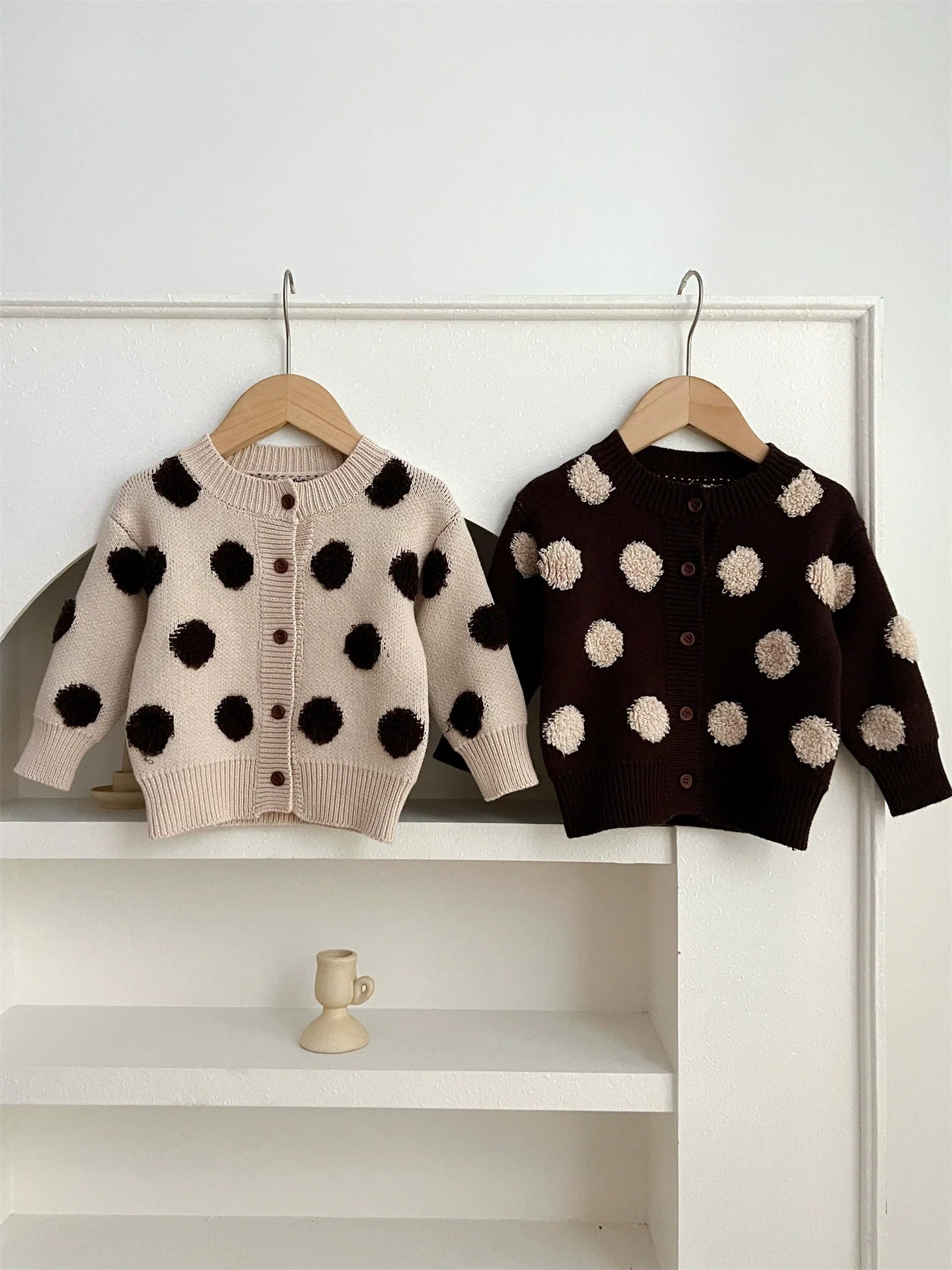 Cardigan Infantil Tricô Bolinhas