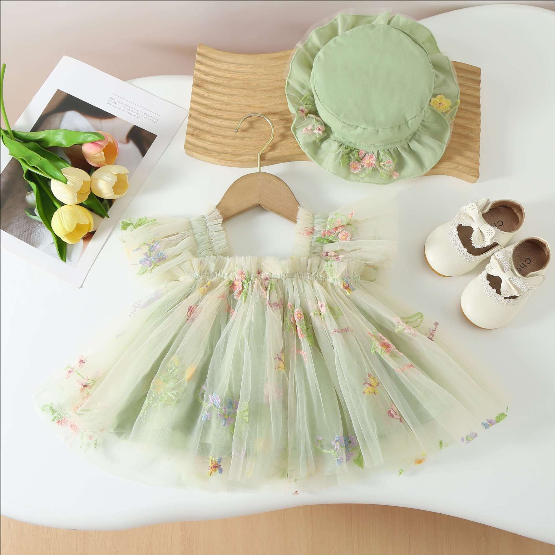 Vestido Infantil Floral Tulipa