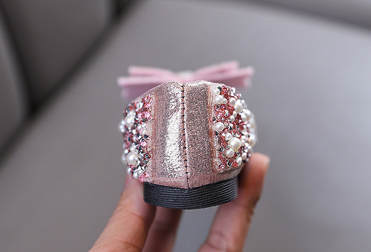 Sapato Infantil Feminino Brilhante Lacinho