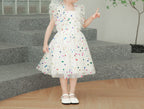 Vestido Infantil de Tule Poá
