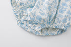 Body/ Vestido Infantil Azul Flores