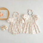 Body/ Vestido Infantil Flores Lacinho