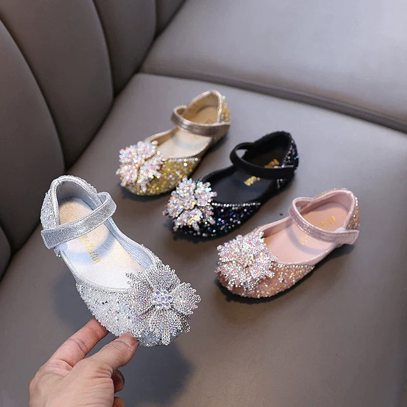 Sapato Infantil Feminino Florzinhas Brilhante