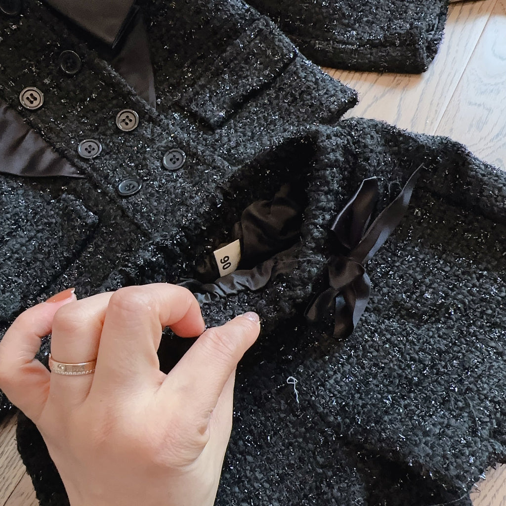 Conjunto Infantil Feminino Preto Lacinhos