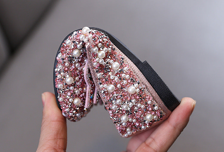 Sapato Infantil Feminino Brilhante Lacinho