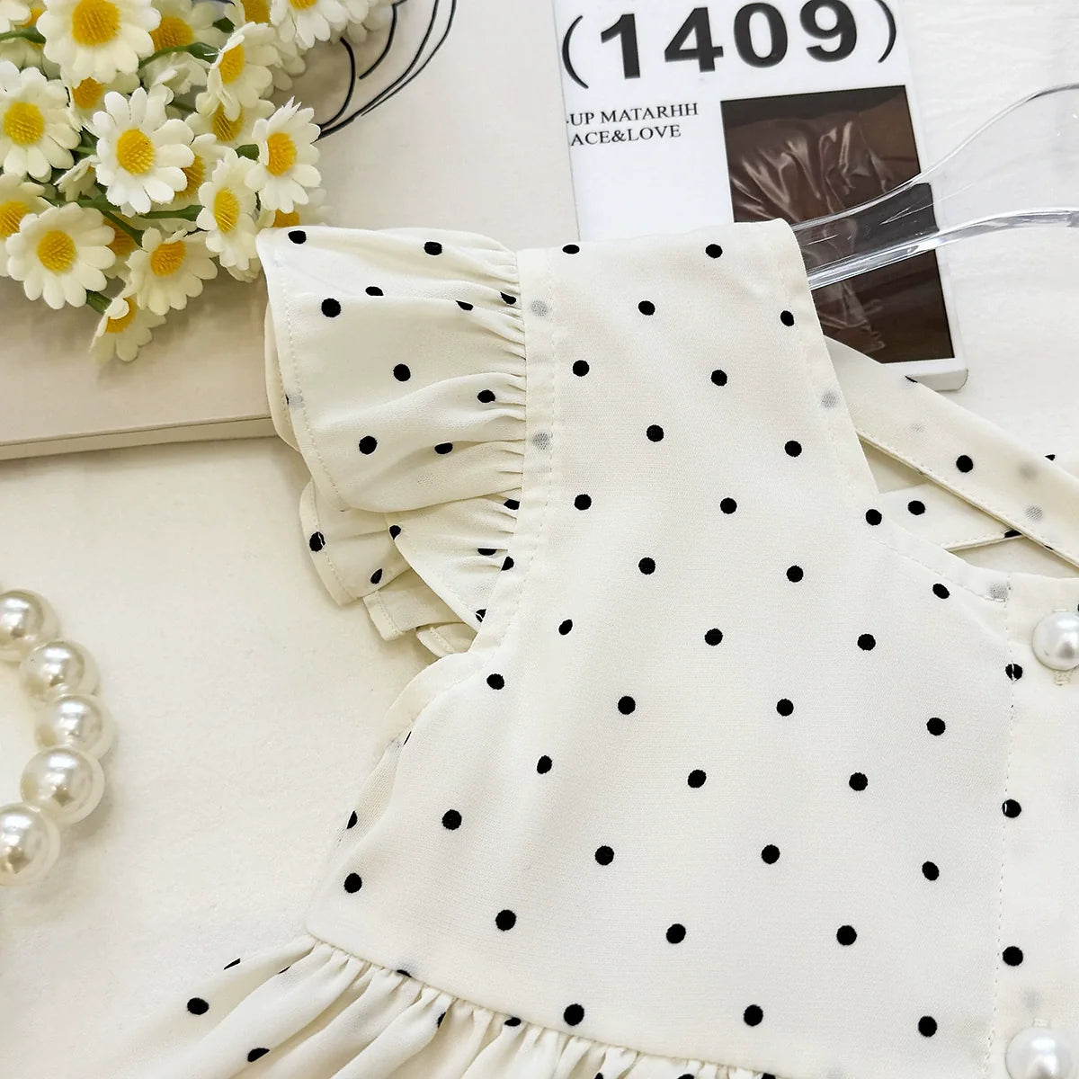 Conjunto Infantil Feminino Bolinhas e Pérolas