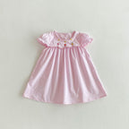 Vestido Infantil Florzinhas e Manga Babadinhos
