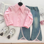 Conjunto Infantil Lacinhos e Jeans