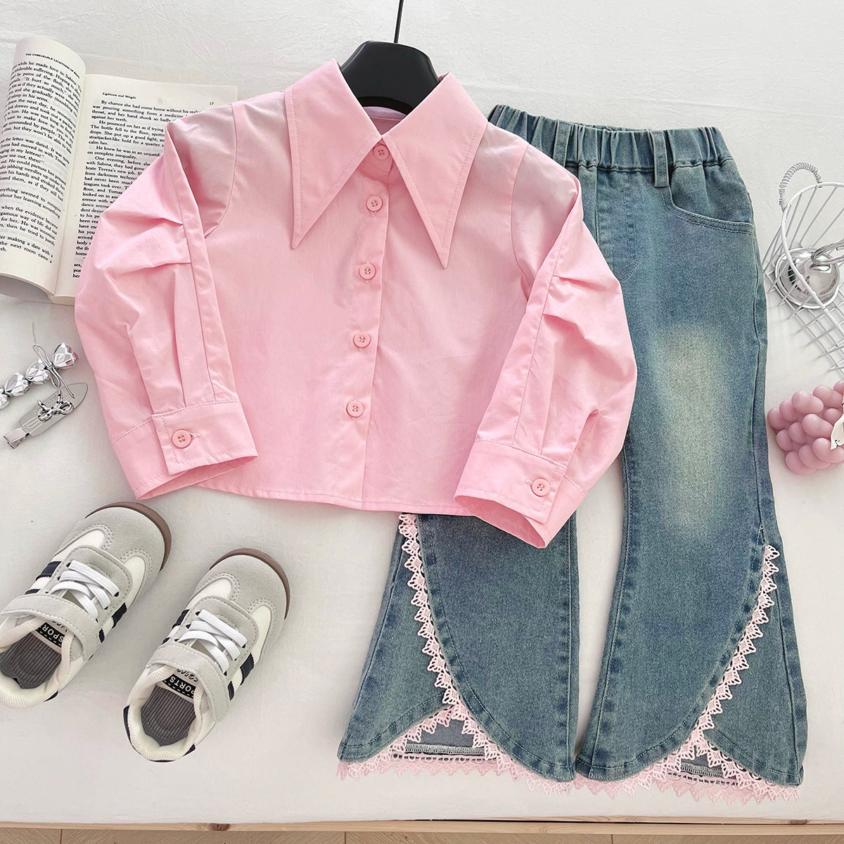 Conjunto Infantil Lacinhos e Jeans