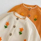 Casaco Infantil Tricô Florzinhas
