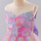 Vestido Infantil de Festa Longo Flores