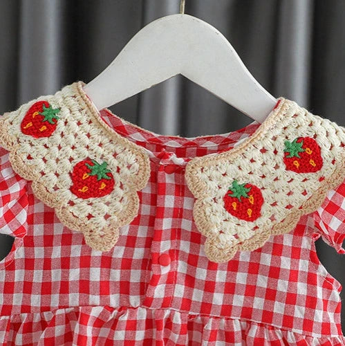Vestido Infantil Xadrez Moranguinhos