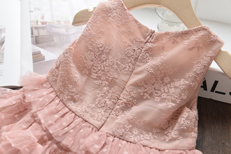 Vestido Infantil Florzinhas Camadas De Tule