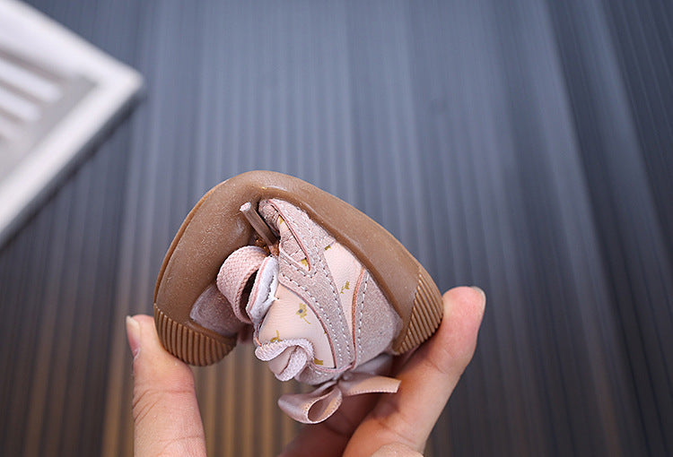 Tênis Infantil Feminino Florzinhas com Velcro