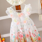 Vestido Infantil Flores com Asas