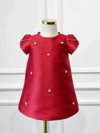Vestido Infantil Corações e Pérolas