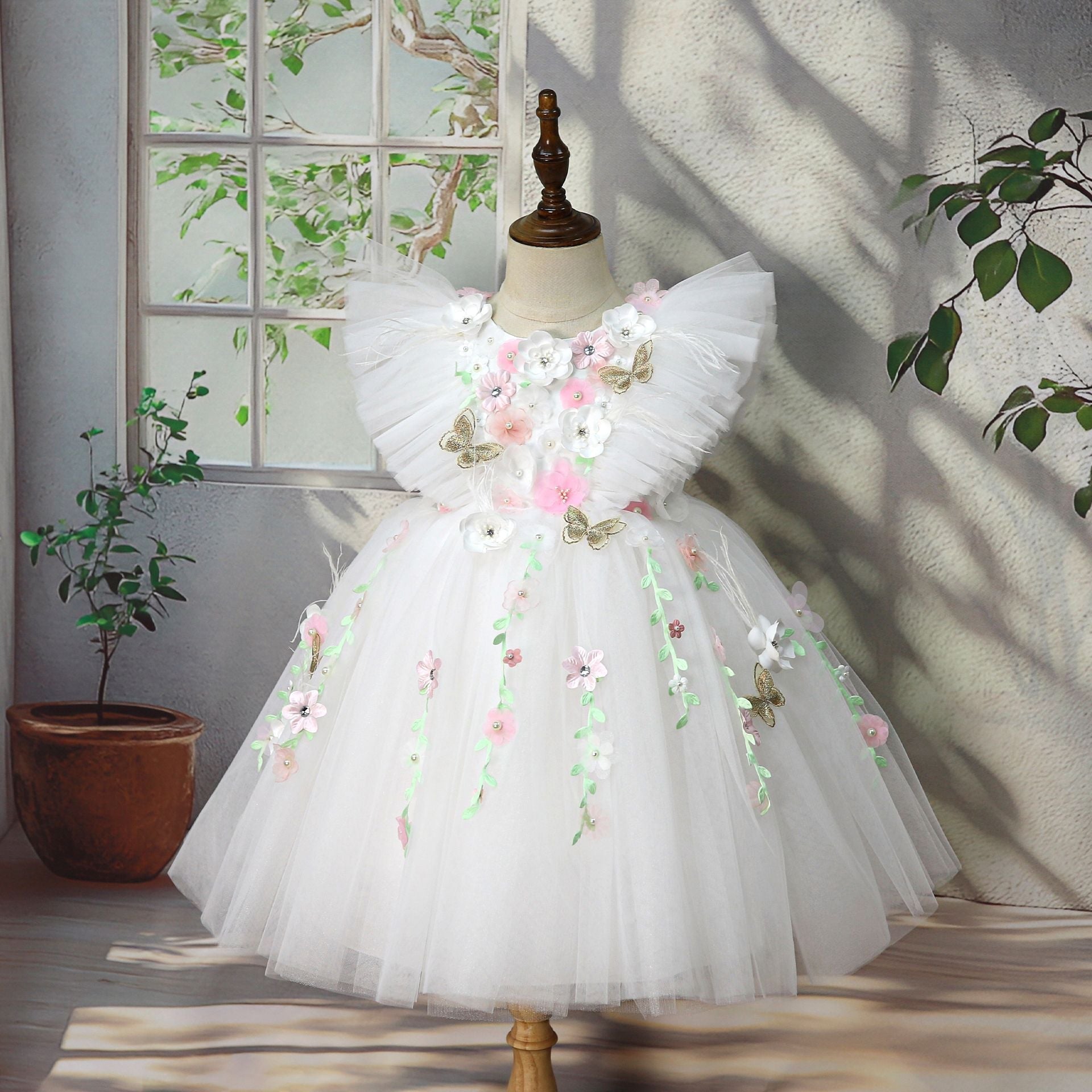 Vestido Infantil de Festa Flores