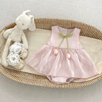 Body/ Vestido Infantil Rosa Tulipas