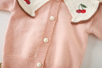 Conjunto Infantil Tricô Cerejinhas