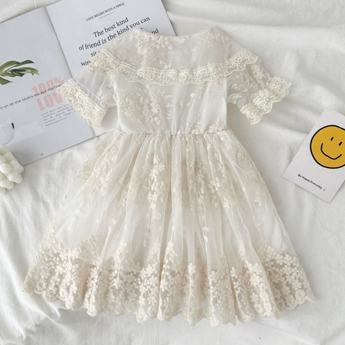 Vestido Infantil Rendado Floral