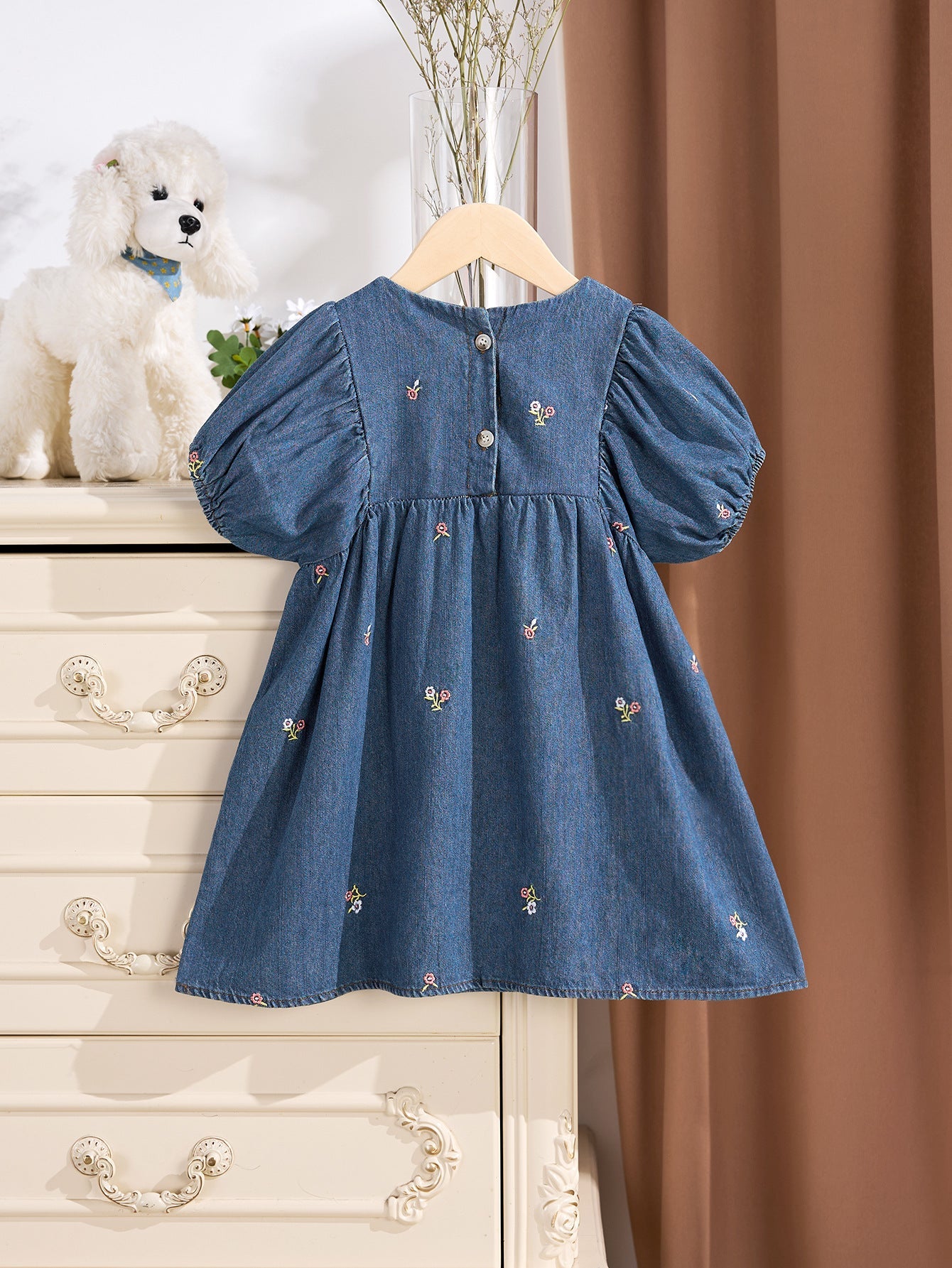 Vestido Jeans Florzinhas